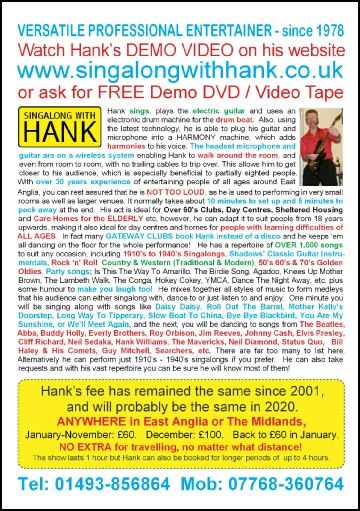 Singalong with Hank flyer (back)